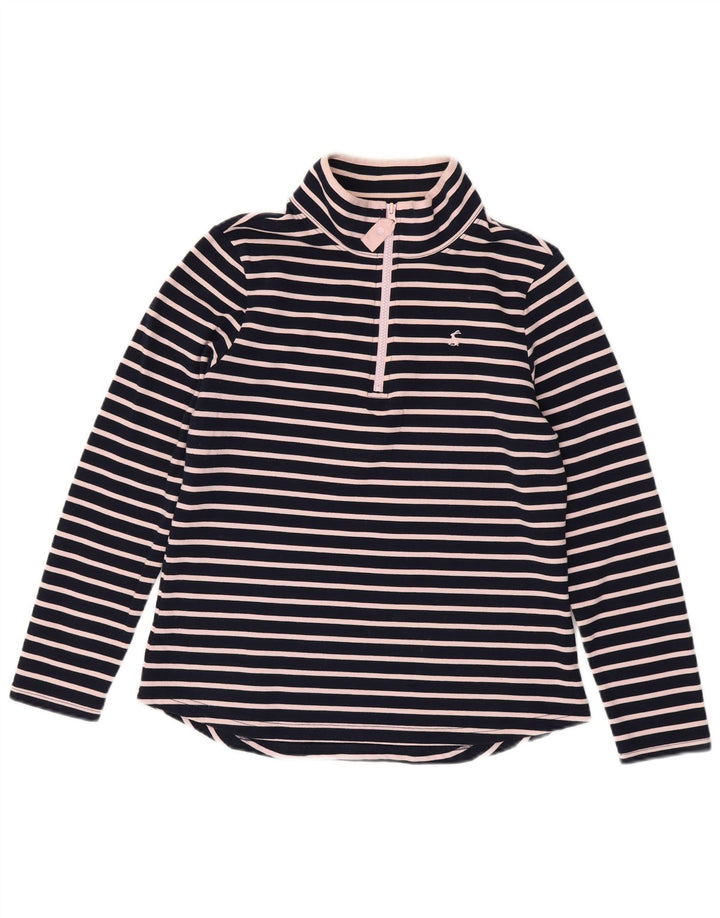 JOULES Damen-Sweatshirt mit Reißverschluss am Hals, Gr. 40, Größe L, Marineblau gestreift