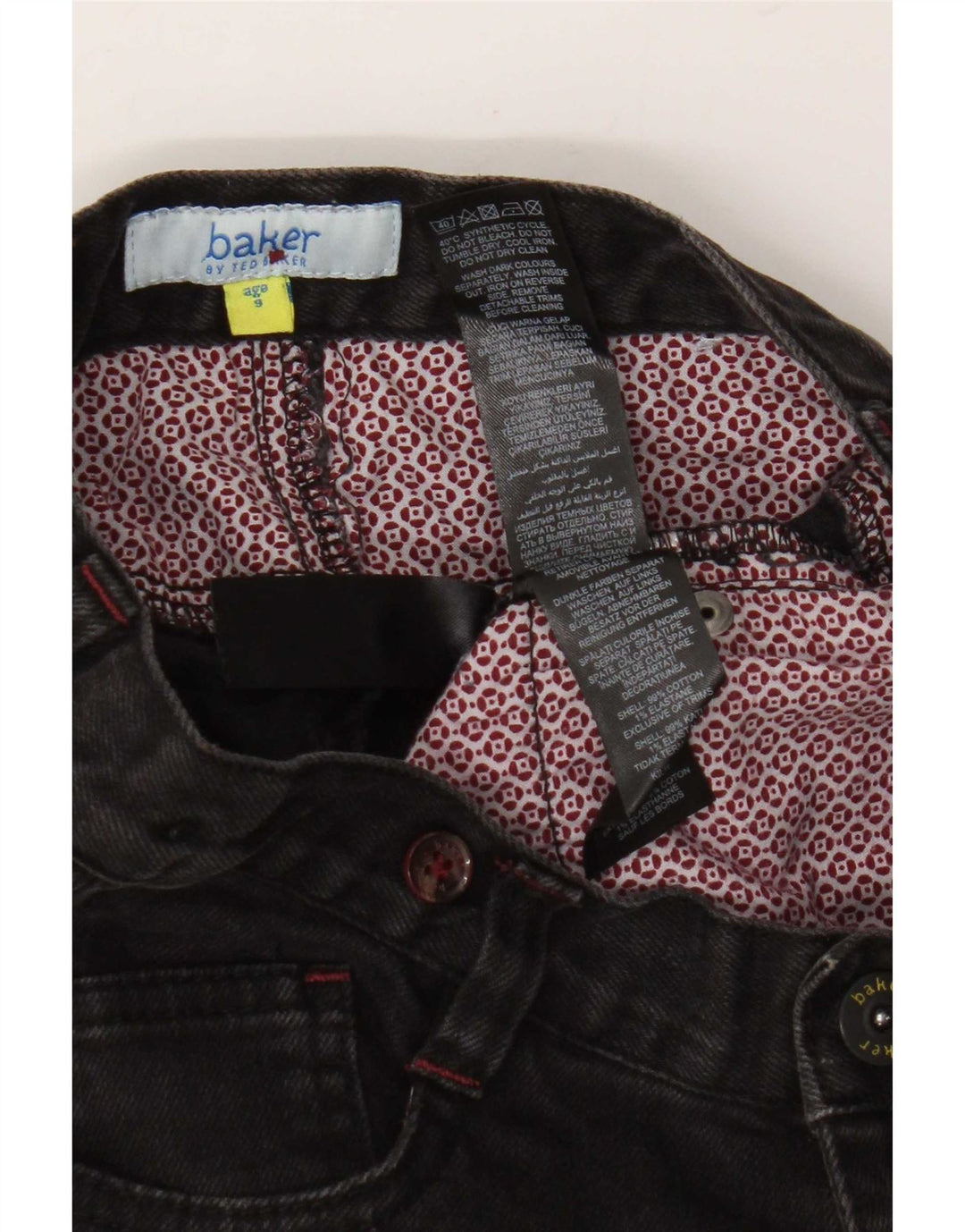 Ted Baker Slim-Jeans für Jungen, 8–9 Jahre, W24 L22, schwarze Baumwolle