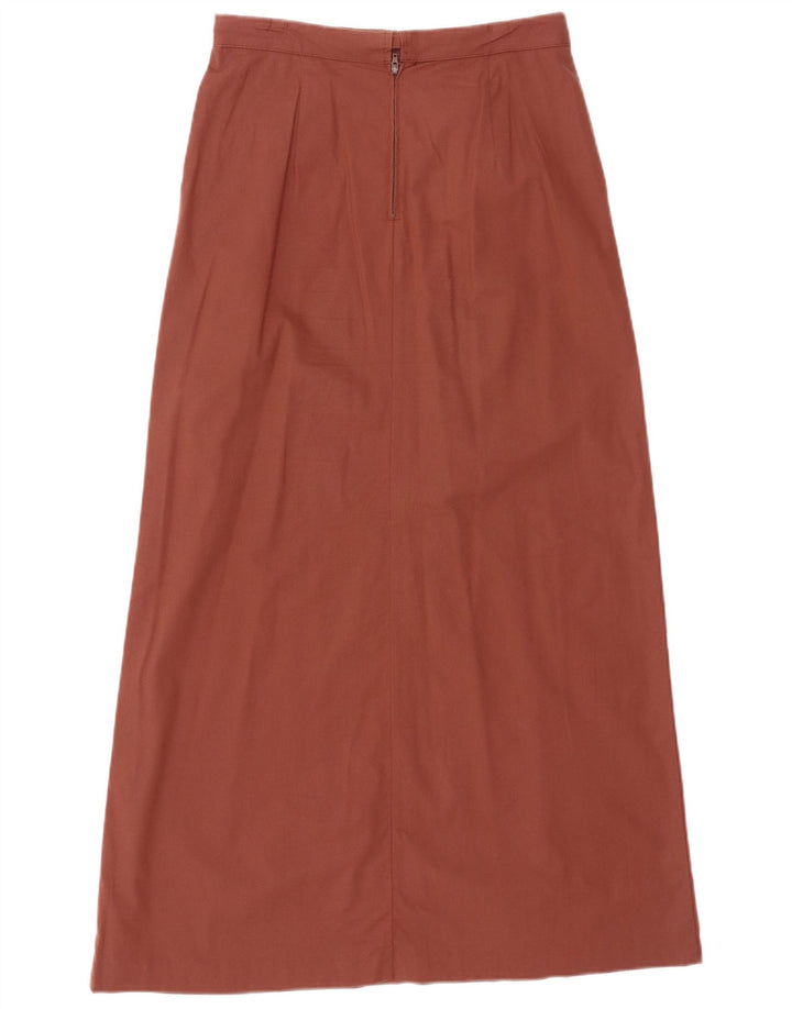 BENETTON Damen-Maxirock mit hoher Taille, Größe 42, mittelgroß, W28, braune Baumwolle