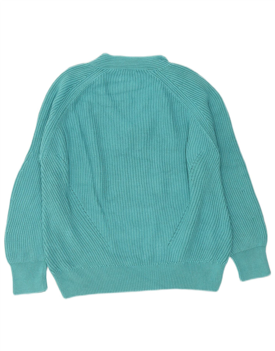 Massimo Dutti Damen-Pullover in Übergröße mit V-Ausschnitt, Gr. 14, Mitteltürkis