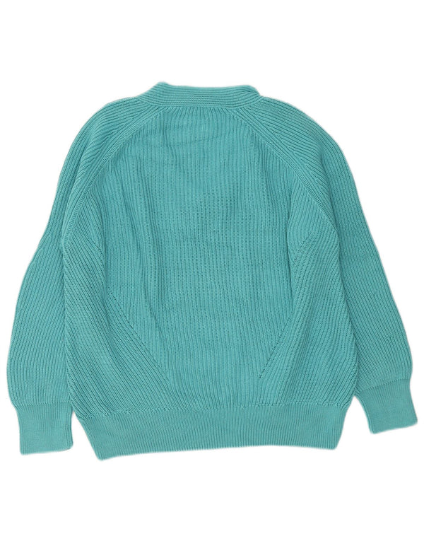 Massimo Dutti Damen-Pullover in Übergröße mit V-Ausschnitt, Gr. 14, Mitteltürkis