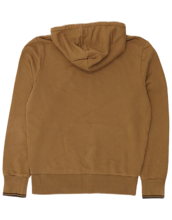 Fred Perry Womens Hoodie Jumper Small Beige Cotton