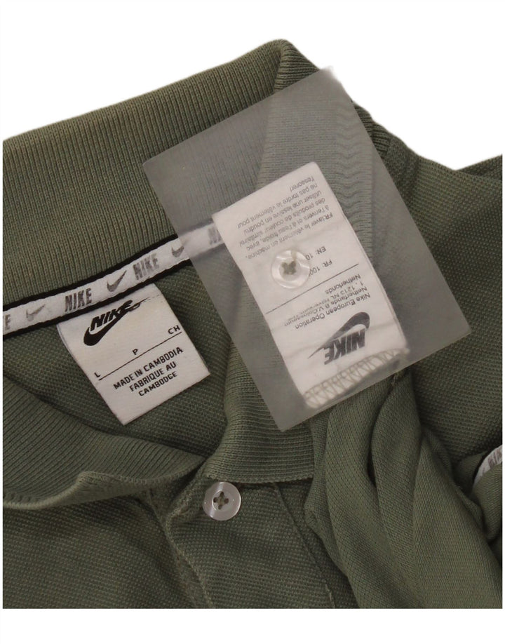 Nike Herren-Poloshirt, groß, grüne Baumwolle