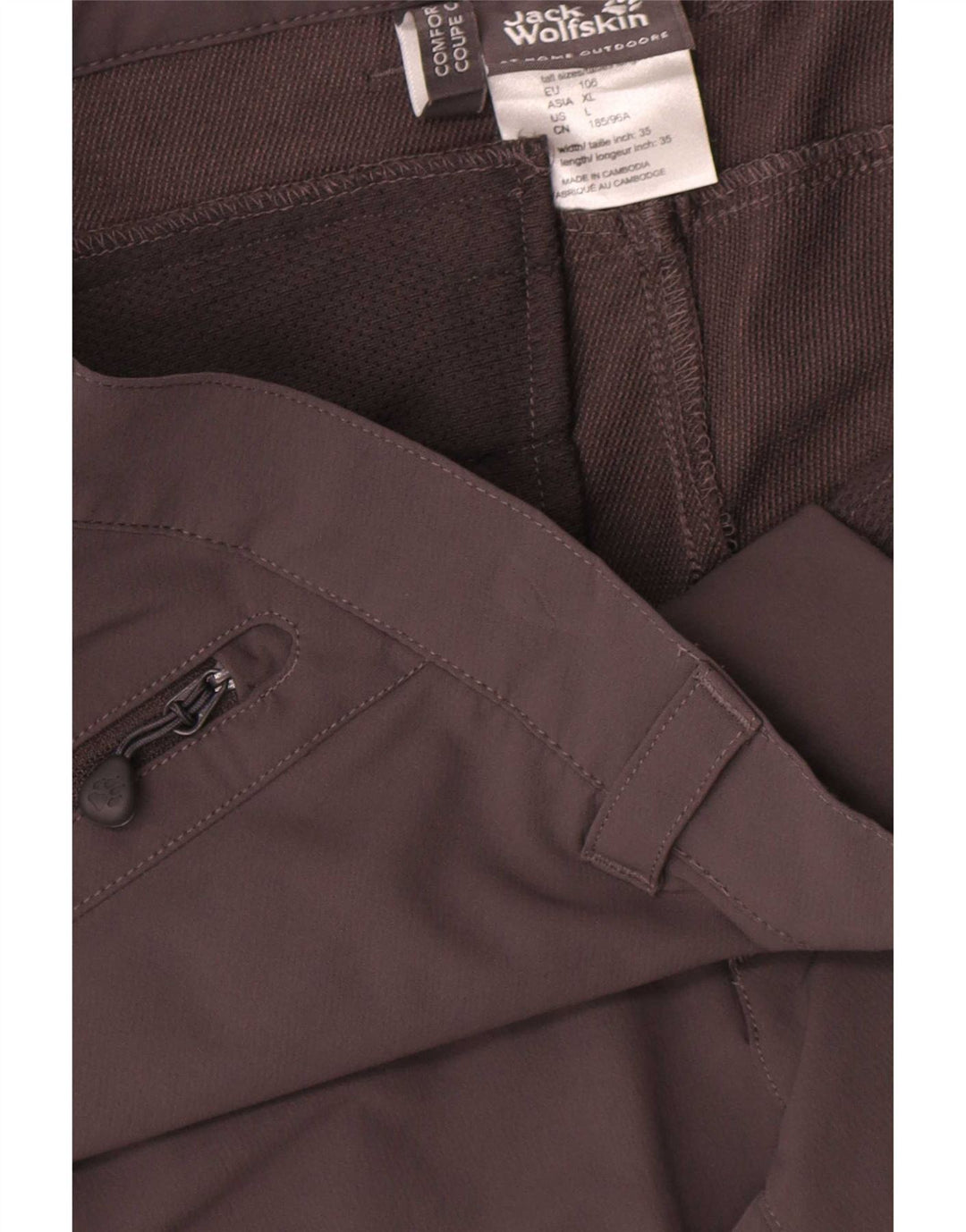 Jack Wolfskin Slim Cargo-Hose für Herren, Größe L, W35, L35, Grau, Polyamid