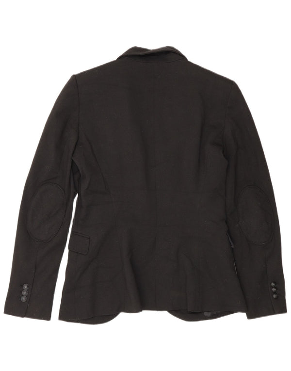 Zara Damen 1-Knopf-Blazerjacke UK 12 Mittelschwarzes Polyester