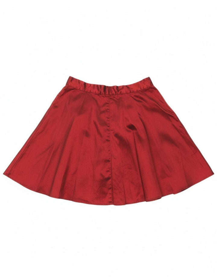 Vintage Damen ausgestellter Rock W26 Klein Burgund