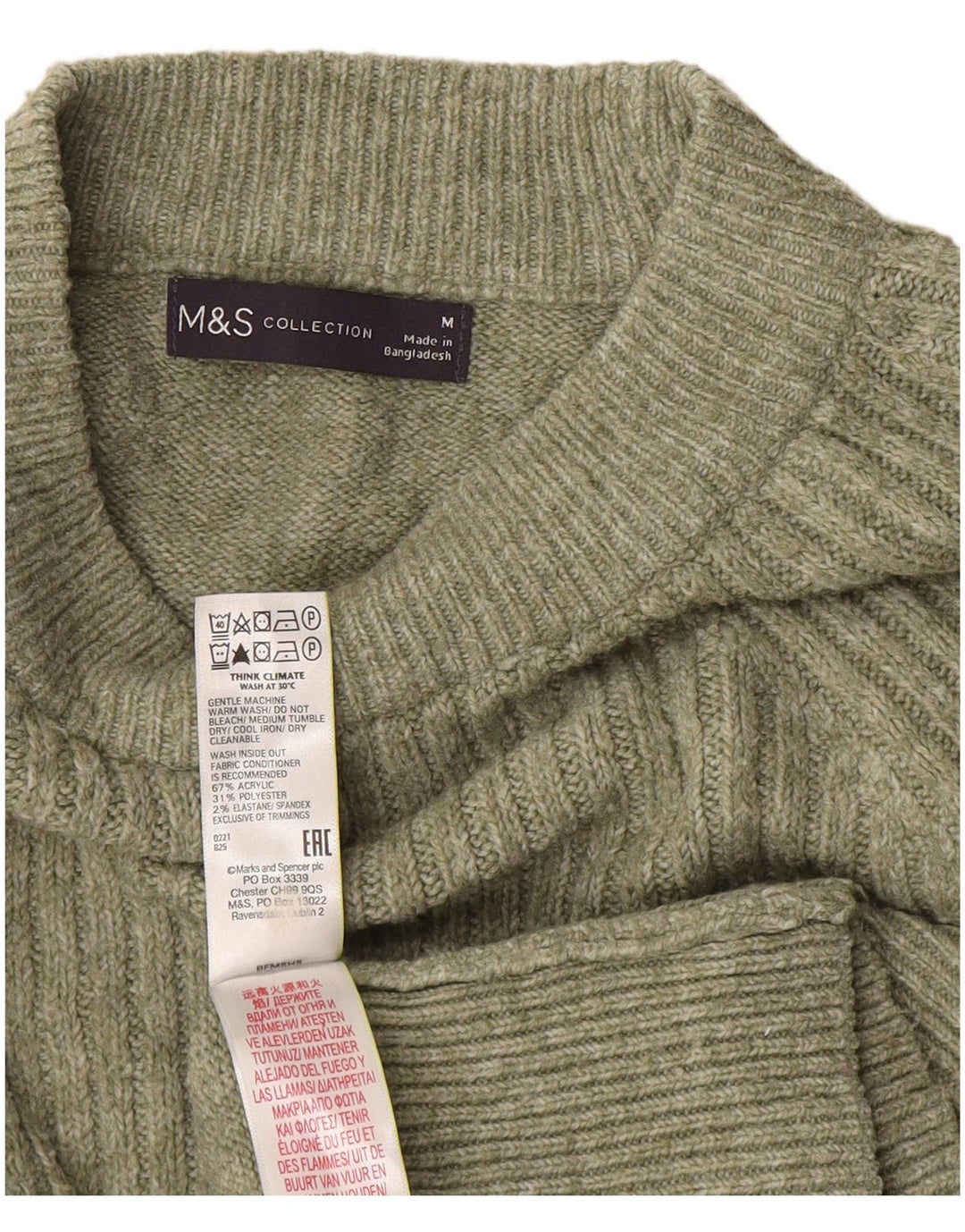 Marks & Spencer Rollkragenpullover für Damen, Gr. 14, Mittelgrün