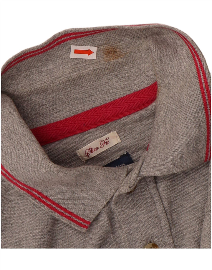Joules Slim-Fit-Poloshirt für Herren aus mittelgrauer Baumwolle
