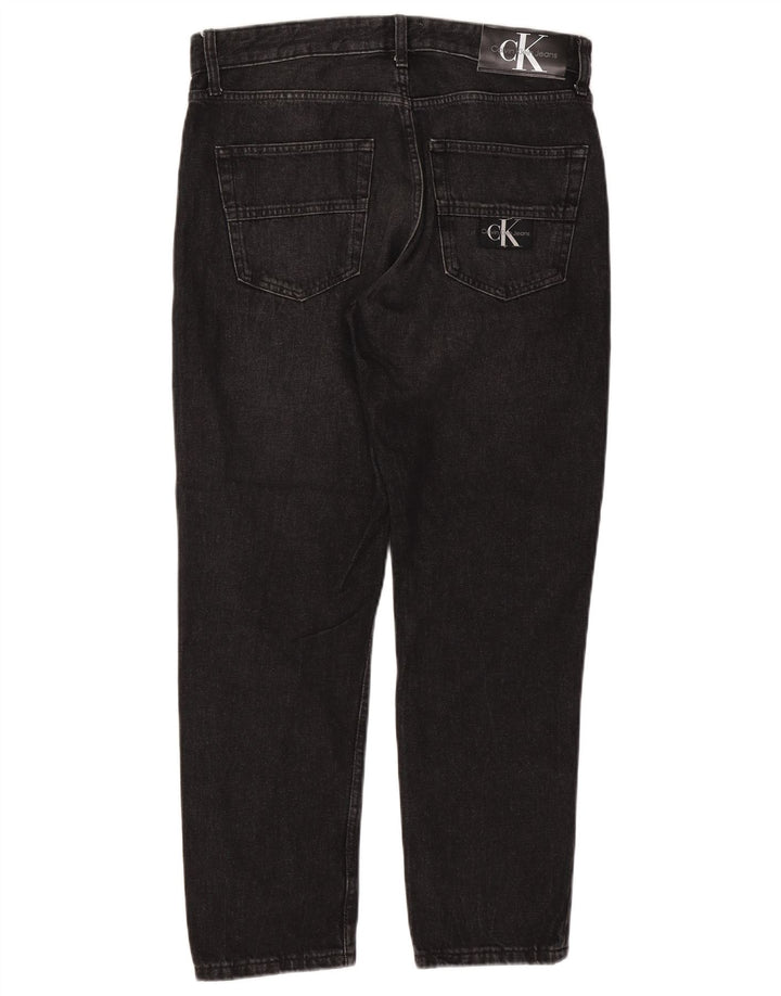 CALVIN KLEIN Herren Slim Jeans W32 L27 Schwarze Baumwolle