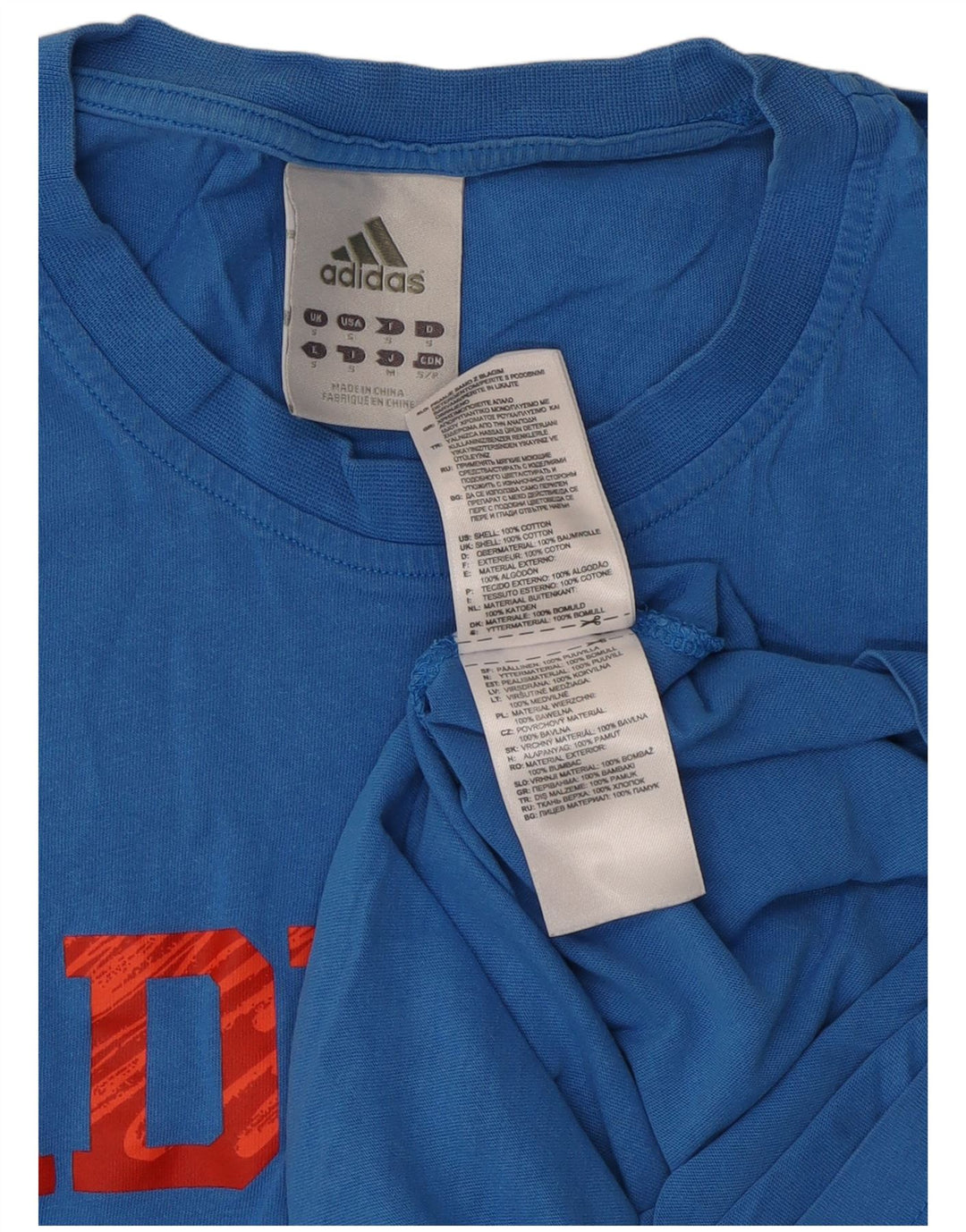 Adidas Herren Grafik T-Shirt Top Small Blau Baumwolle