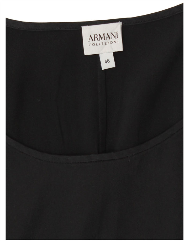 Armani Collezioni Damen ärmelloses Blusenoberteil IT 46 Large Schwarz