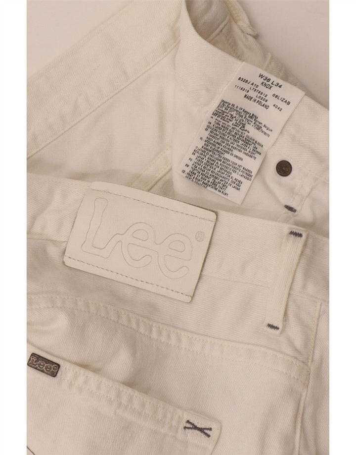 Lee Herren Knox Straight Jeans W36 L34 Weiße Baumwolle