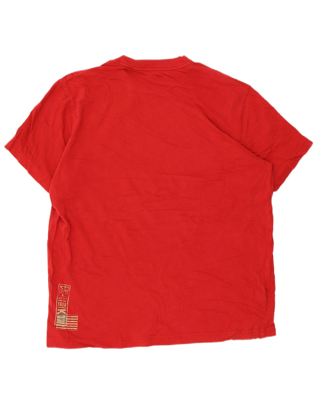 EDDIE BAUER Herren-T-Shirt mit Grafik, Größe L, aus roter Baumwolle
