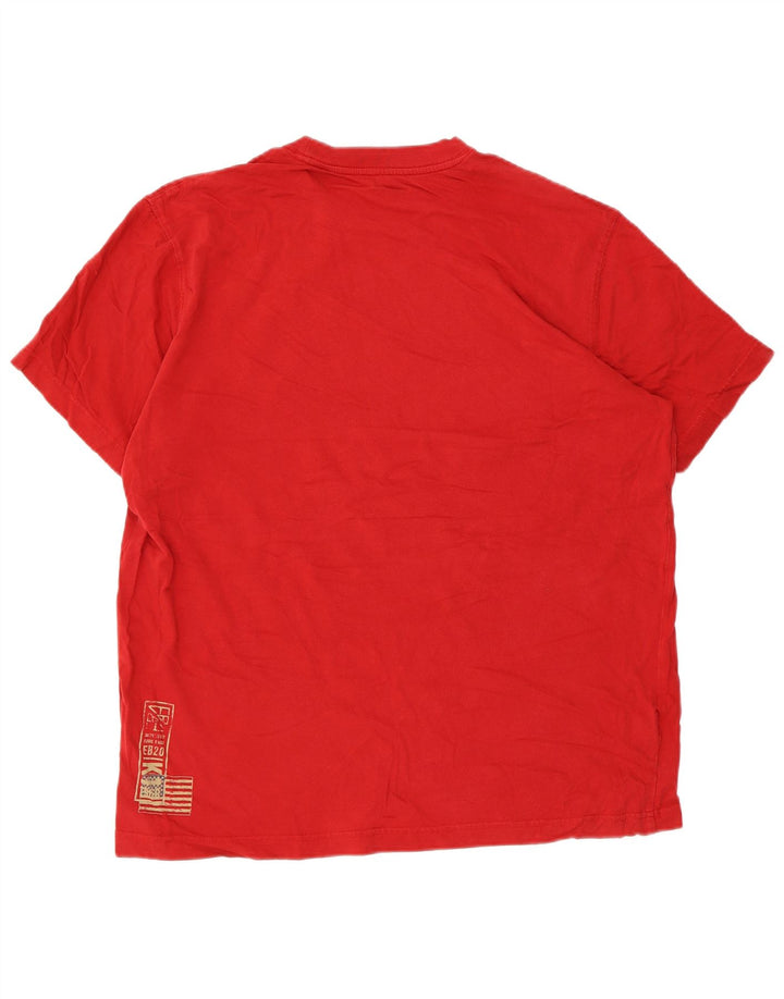 EDDIE BAUER Herren-T-Shirt mit Grafik, Größe L, aus roter Baumwolle