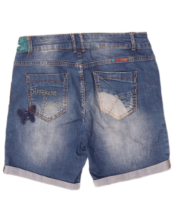 Desigual Damen Jeansshorts Medium W28 Blaue Baumwolle