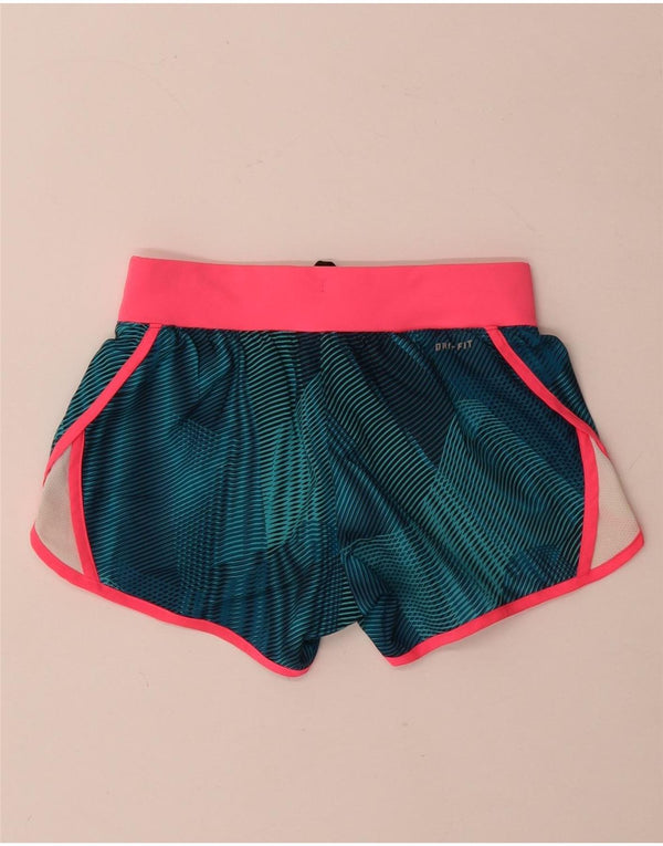 Nike Dri Fit Sportshorts für Mädchen, 11–12 Jahre, Mittelgrün, Farbblock