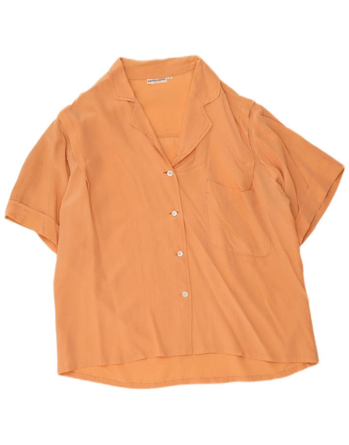 Alberto Aspesi Damen Kurzarmhemd IT 44 Mittelorange