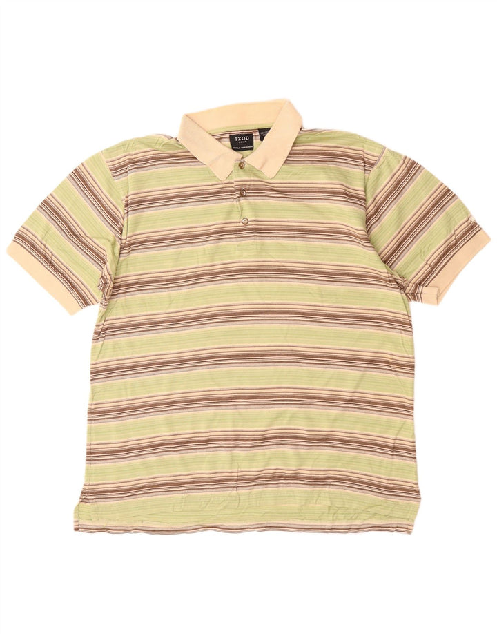 IZOD Herren-Poloshirt, groß, grau gestreift, Baumwolle
