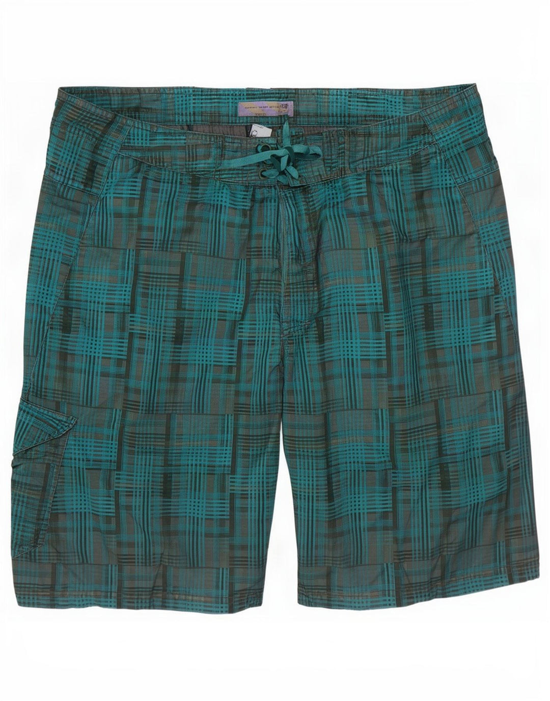 Fat Face Herren-Badeshorts XL, blau kariert, Polyester