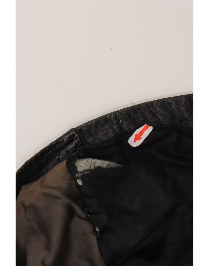 Vintage Damen Lederjacke IT 48 XL Schwarz