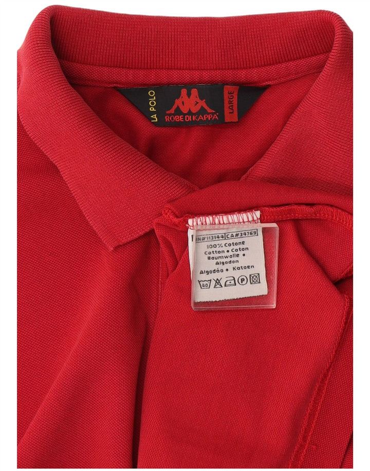 Kappa Herren-Poloshirt, große rote Baumwolle