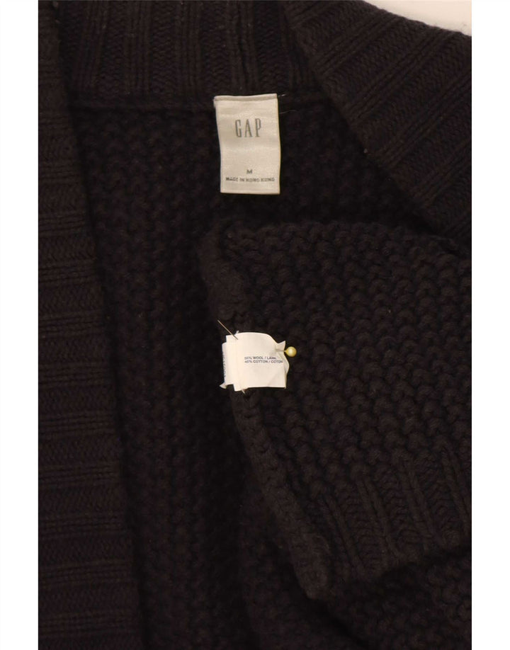Gap Damen Langer, übergroßer, offener Cardigan-Pullover, UK 14, mittelschwarze Wolle