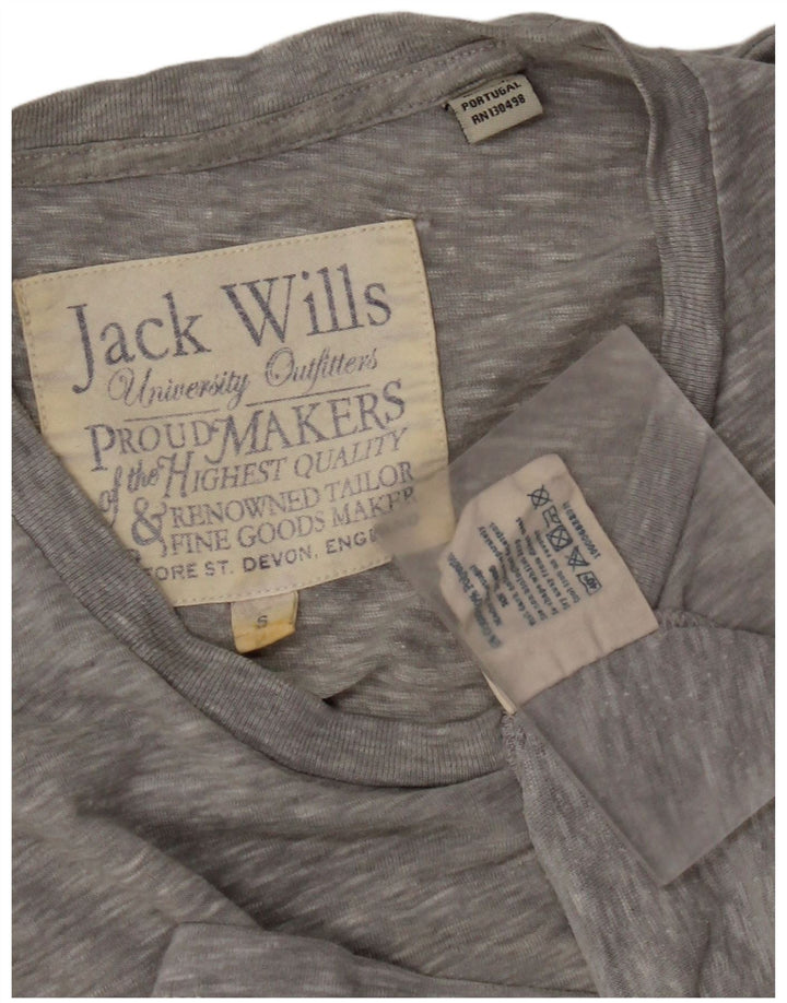 Jack Wills Herren-T-Shirt-Oberteil, klein, grau gesprenkelte Baumwolle