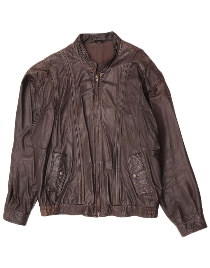 Trapper Herren Lederjacke IT 54 2XL Braunes Leder