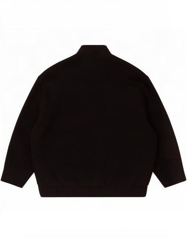 Zara Damen Übergroße Bomberjacke UK 10 Small Schwarze Wolle