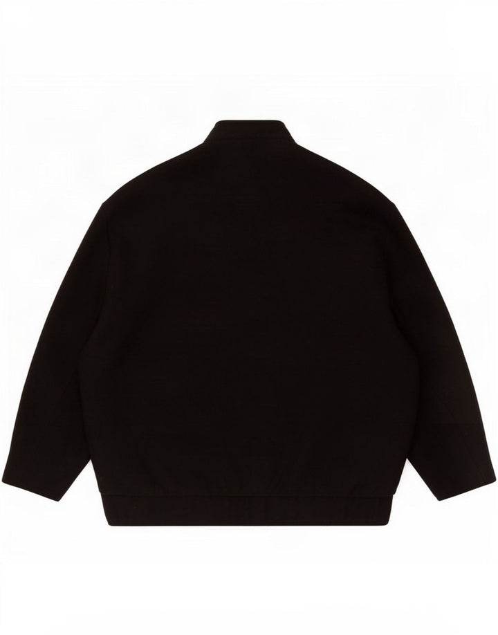 Zara Damen Übergroße Bomberjacke UK 10 Small Schwarze Wolle