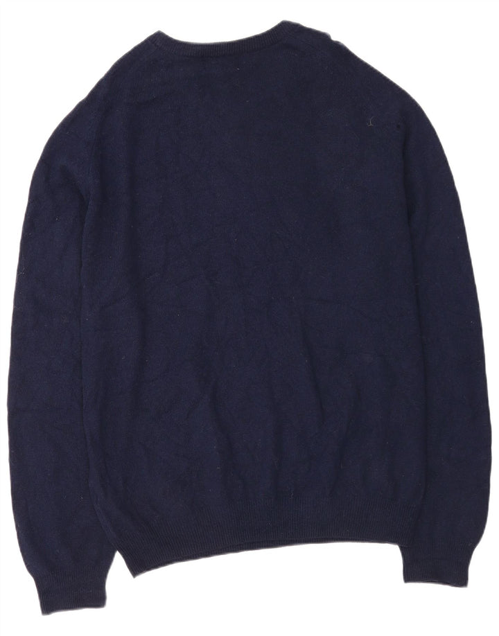 Marks & Spencer Herren-Pullover mit Rundhalsausschnitt, XL, marineblaue Lammwolle