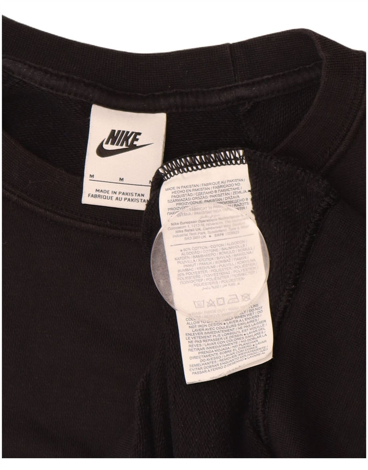 NIKE Damen-Sweatshirt-Pullover UK 14 Mittelschwarze Baumwolle