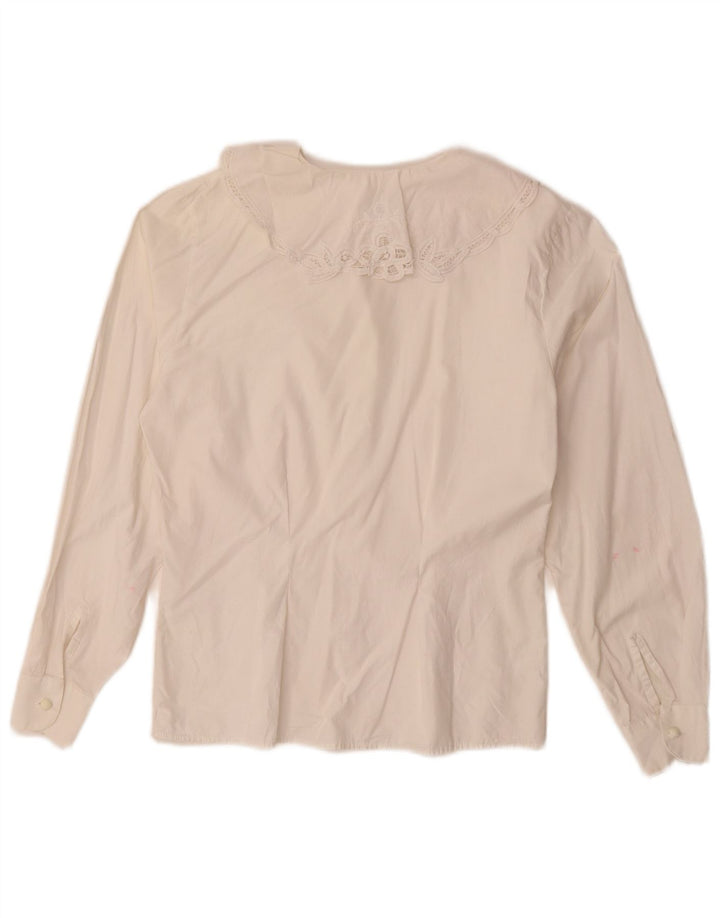 Benetton Damen Hemdbluse UK 14 Mittelweiß