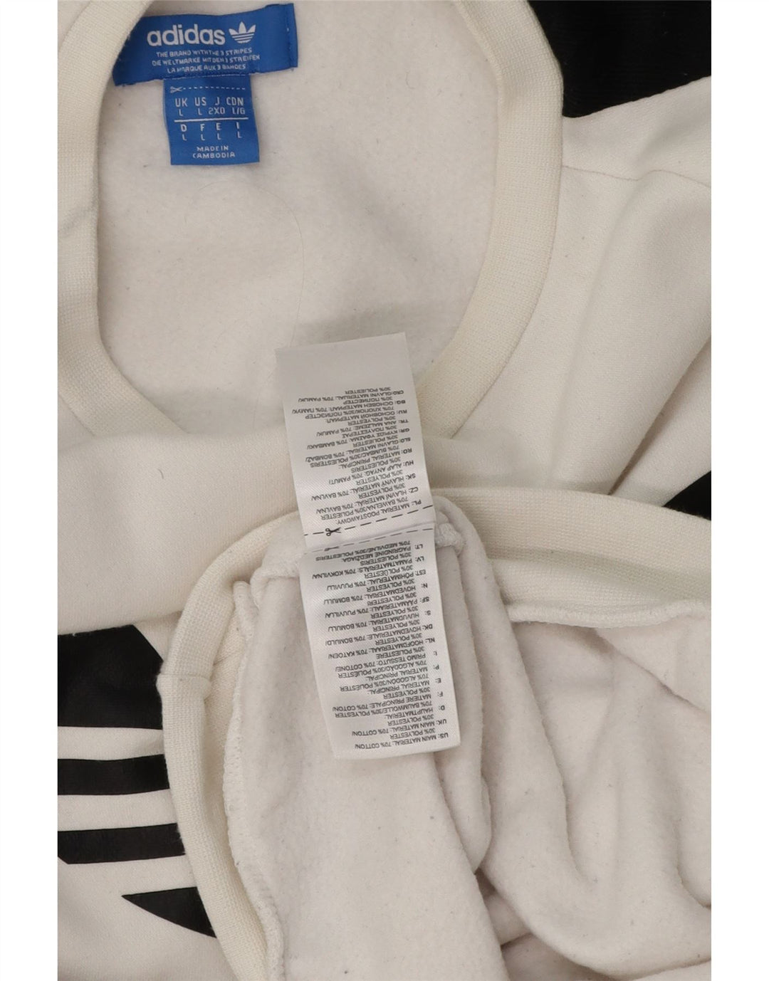 Adidas Herren Grafik-Sweatshirt-Pullover, groß, weiße Farbblock-Baumwolle