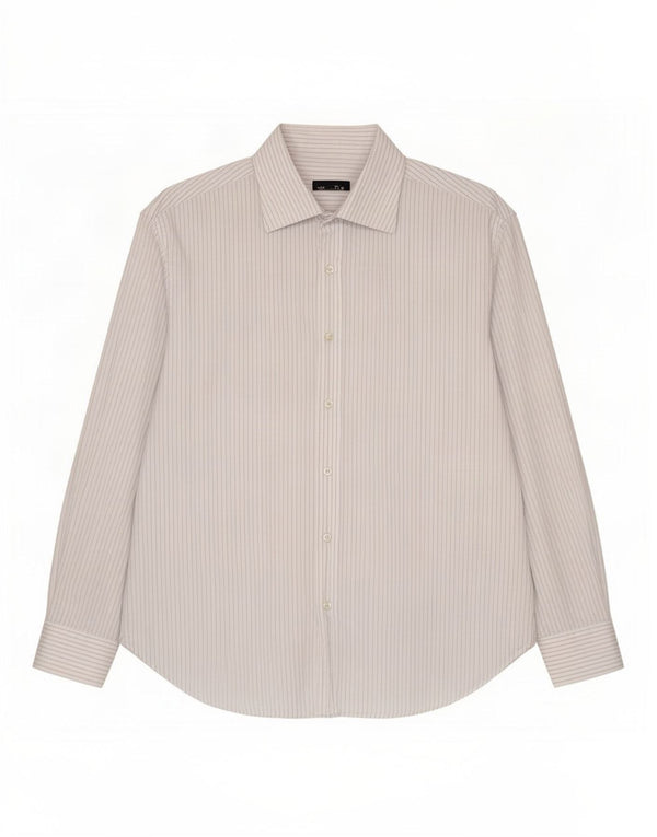 Massimo Dutti Herrenhemd Größe 44 17 1/2 XL Weißer Nadelstreifen