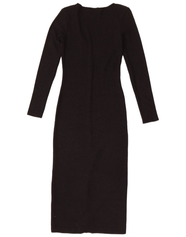 Zara Damen Maxi-Pulloverkleid mit langen Ärmeln, Gr. 12, Mittelschwarz