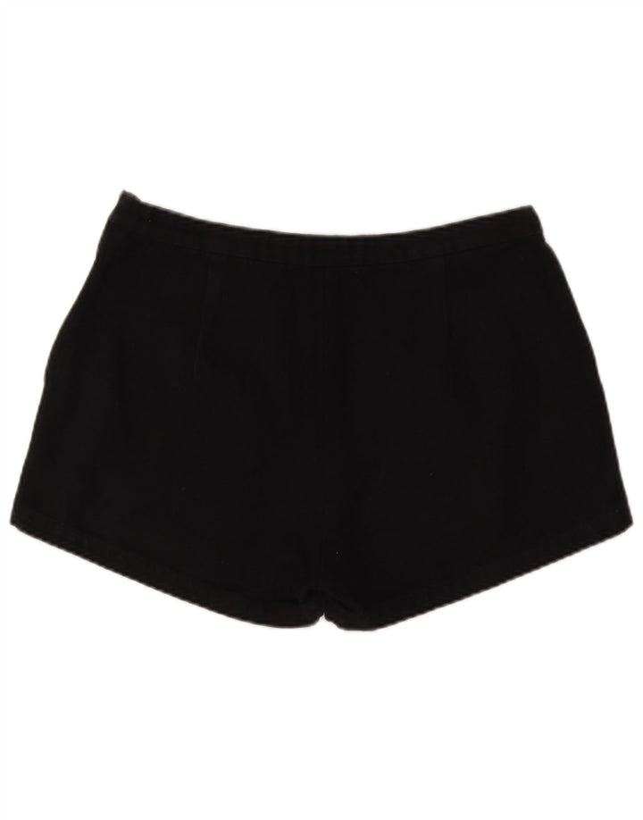 Vintage Damen Chino-Shorts mit Grafik, groß, W30, schwarze Baumwolle