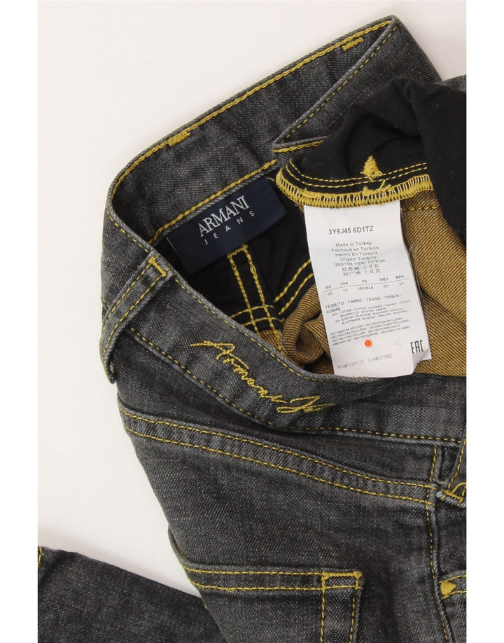 ARMANI Herren Straight Jeans W33 L32 Graue Baumwolle