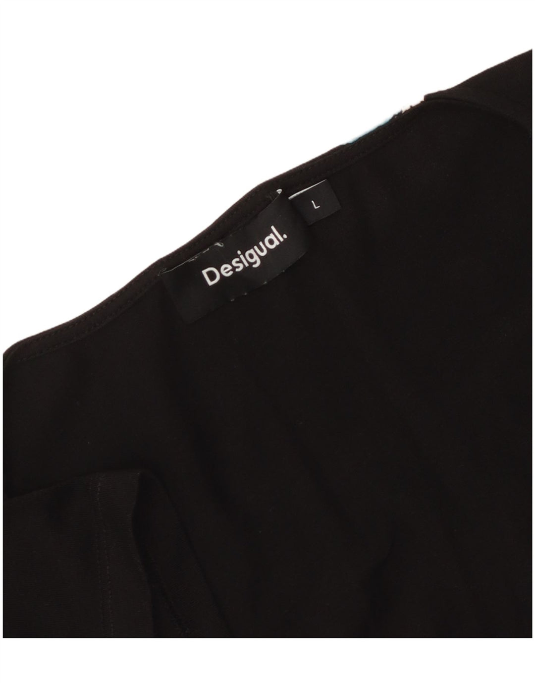 Desigual Damen Grafik-A-Linien-Kleid UK 14 Large Schwarz