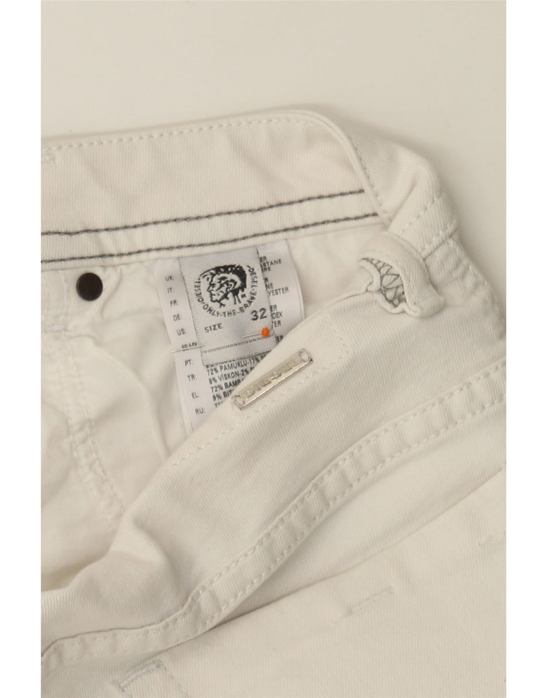 DIESEL Womens Slim Jeans W32 L32 White Cotton Vintage Diesel and Second-Hand Diesel from Messina Hembry 