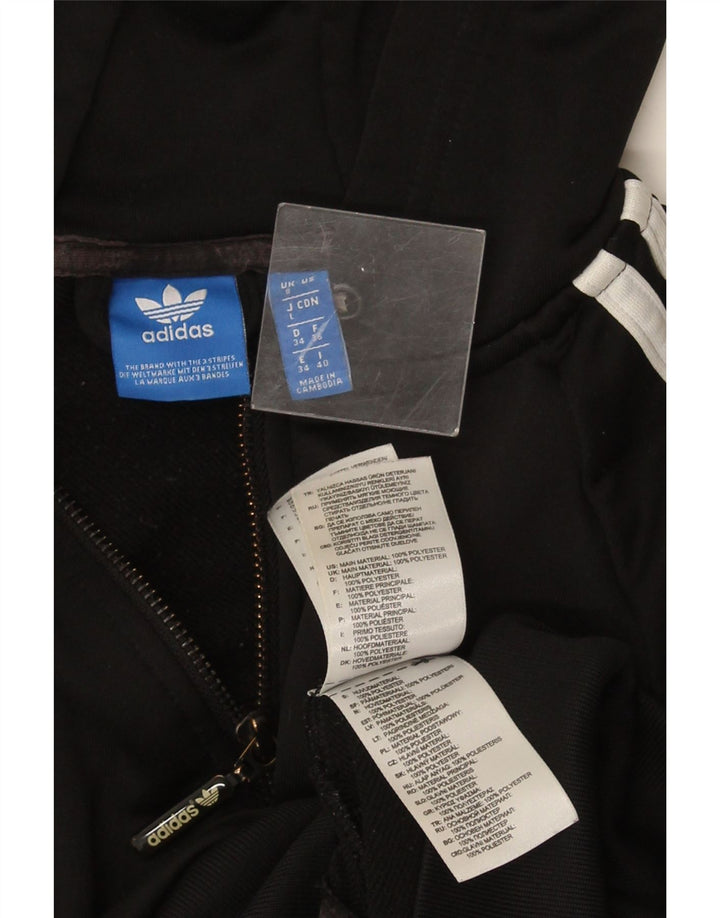 Adidas Damen Zip Hoodie Pullover UK 8 Small Schwarz Polyester