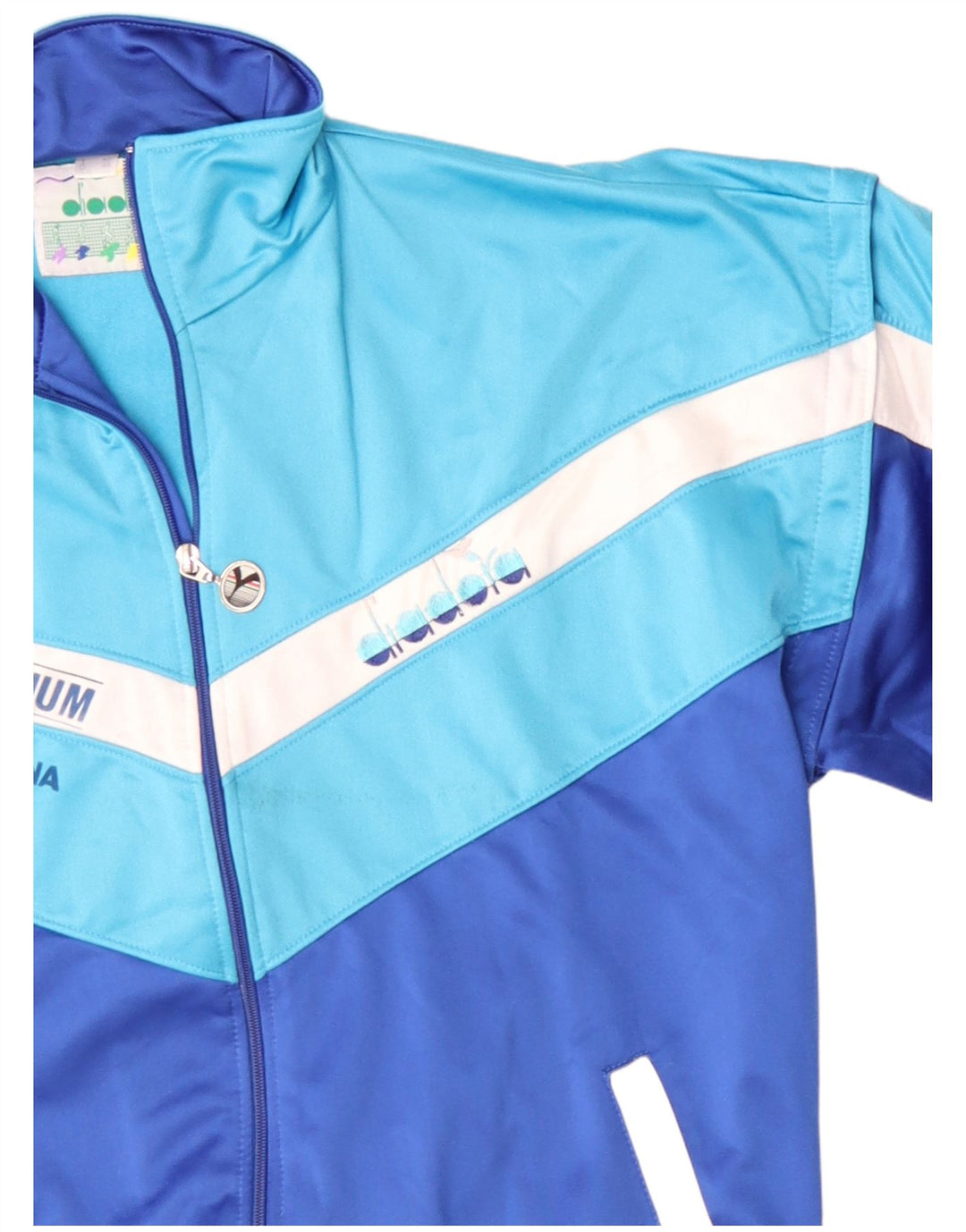 Diadora Damen-Trainingsanzugoberteil mit Grafik, UK 20 2XL, Blau, Farbblock