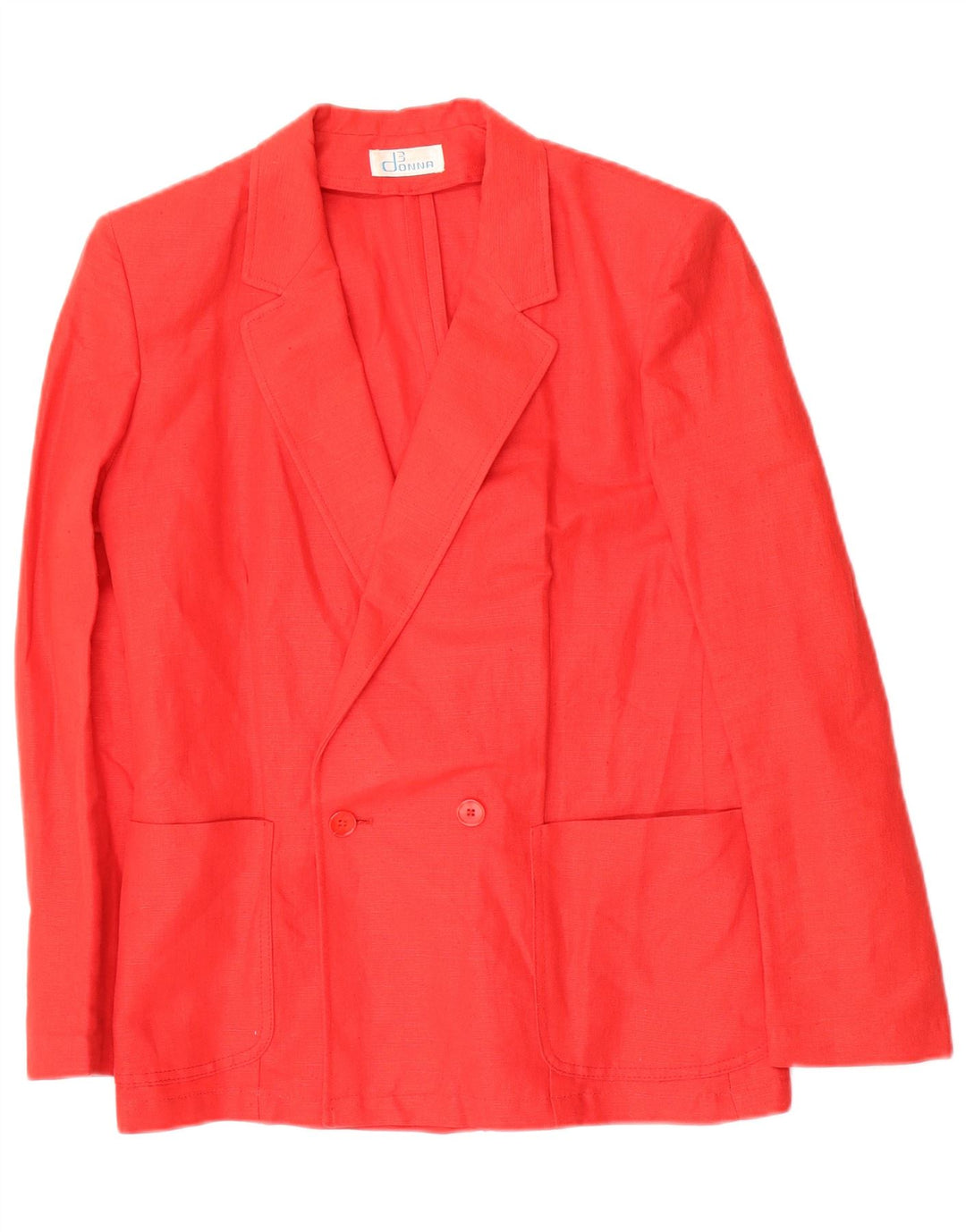 Vintage Damen Zweireiher Blazer Jacke IT 46 Großes rotes Leinen