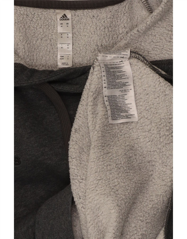 ADIDAS Herren Kapuzenpullover aus mittelgrauer Baumwolle