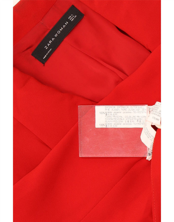 Zweireihiger Blazer für Damen von Zara, Gr. 14, Größe L, Rot, Polyester