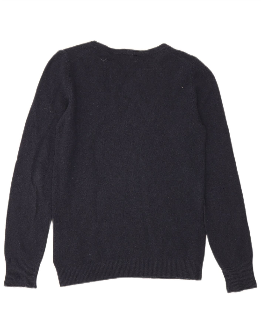 BENETTON Herren-Pullover mit U-Boot-Ausschnitt, klein, marineblaue Schurwolle