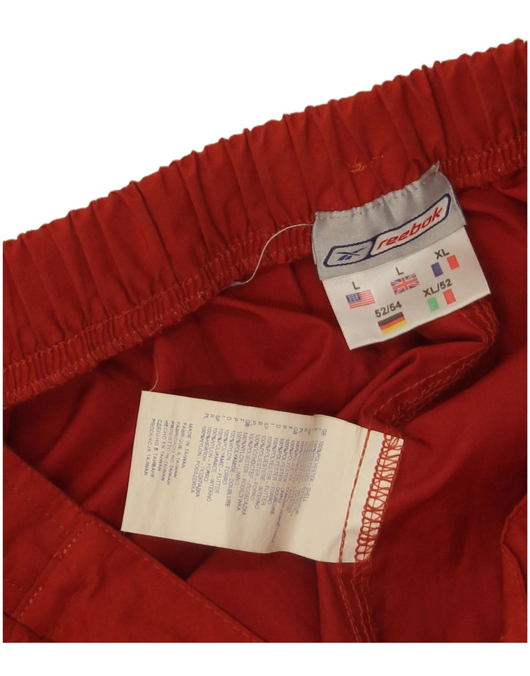 Reebok Herren-Trainingshose, groß, orangefarbenes Polyester