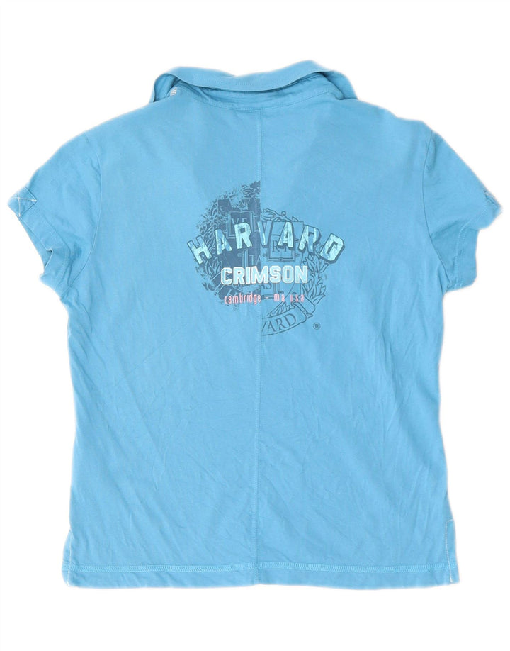 Champion Womens Harvard University Poloshirt UK 12 Mittelblaue Baumwolle