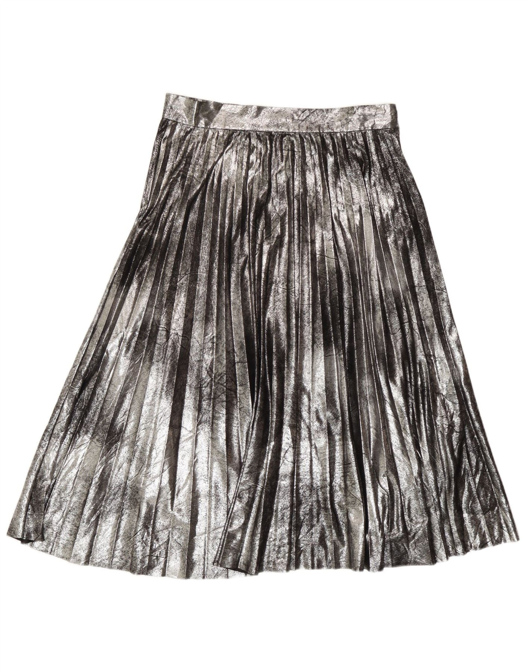 Zara Damen Messerfaltenrock Mittel W28 Silber