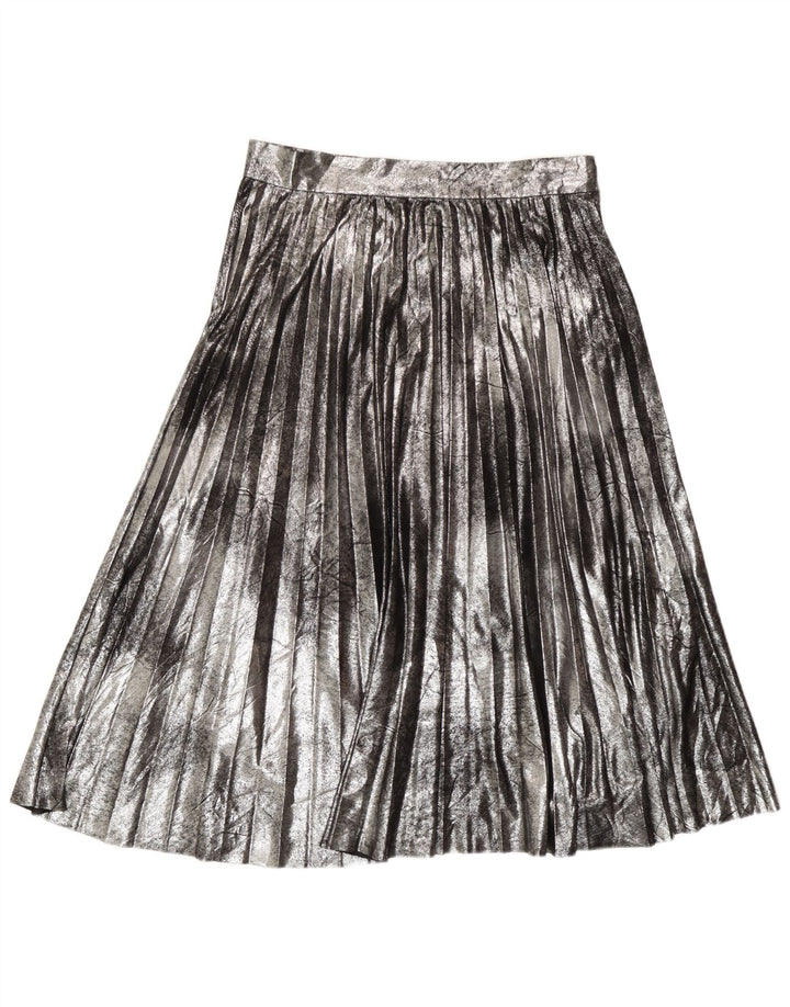 Zara Damen Messerfaltenrock Mittel W28 Silber